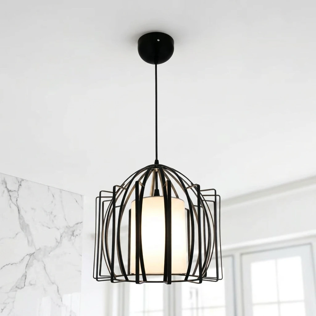 Edorta Minimalist Geometric Cage Pendant Light