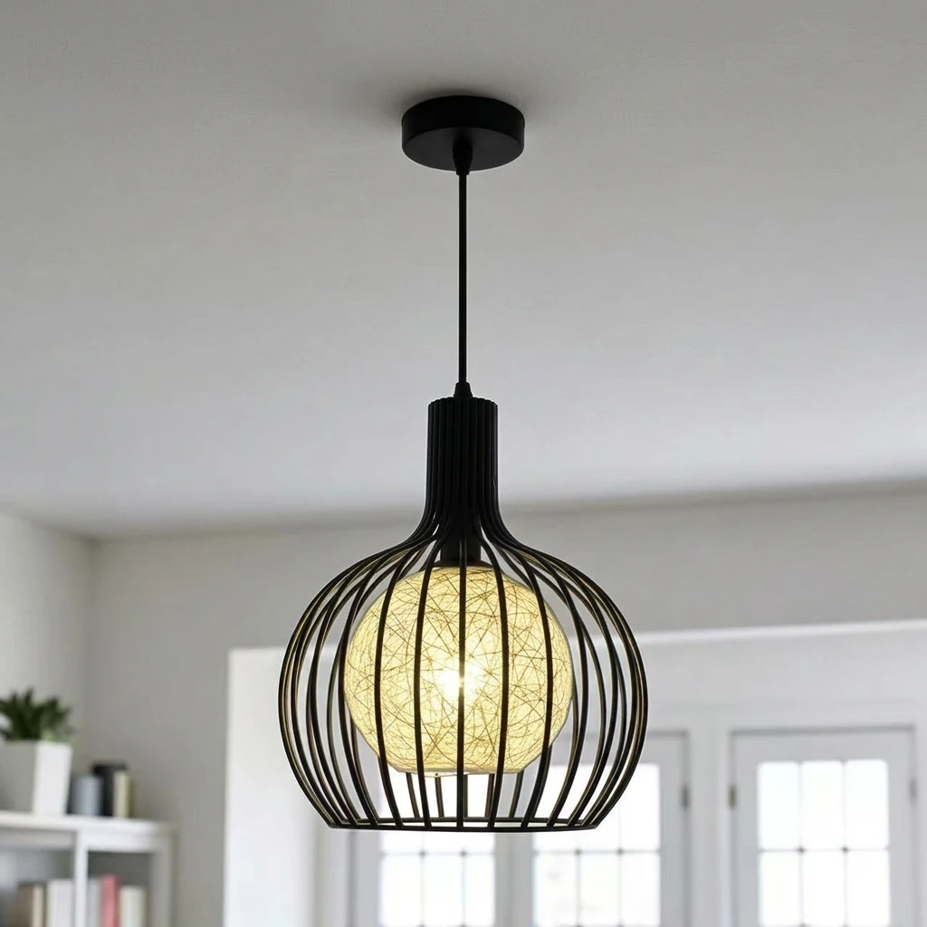 Iron Pendant Light Black 8791-280mm