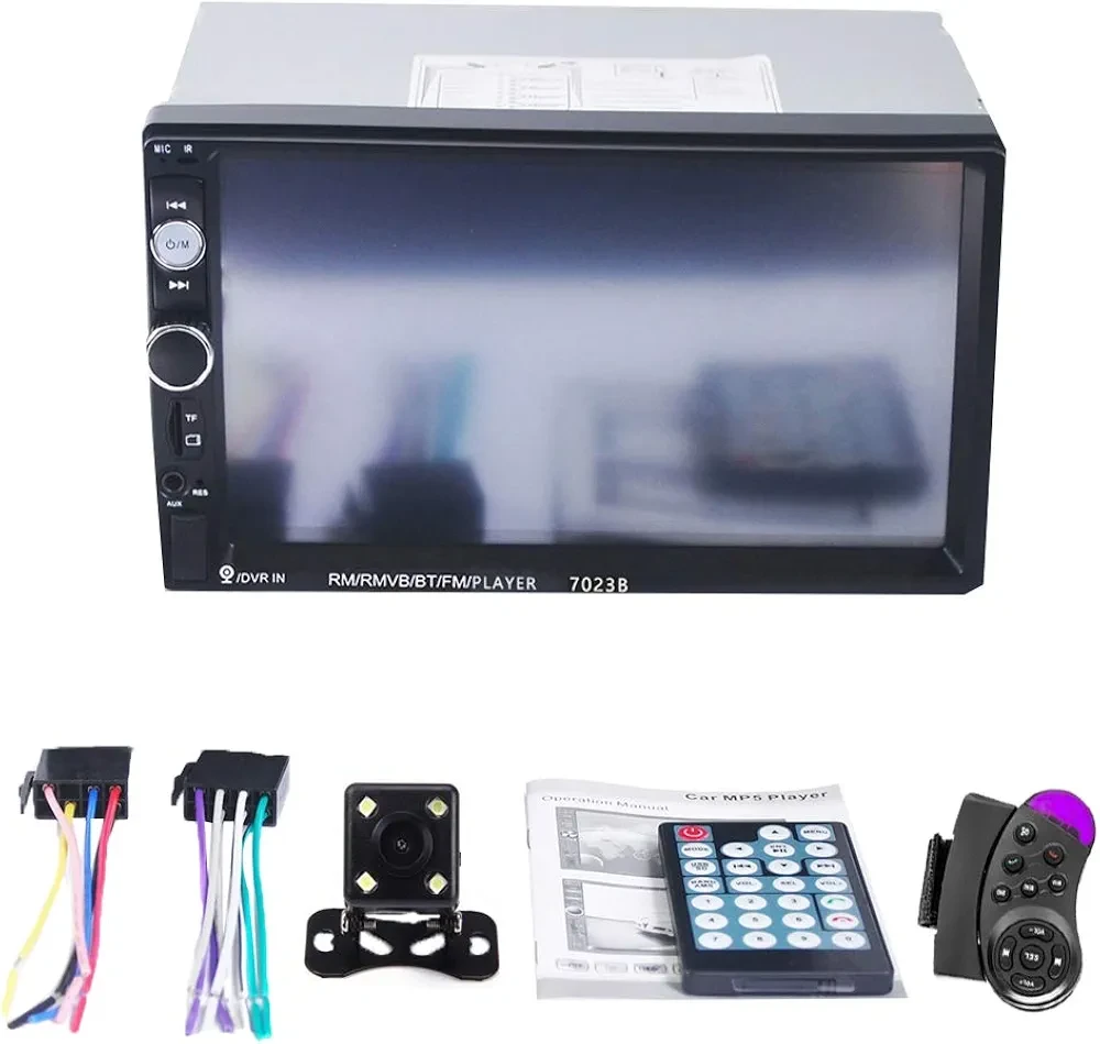 Car Stereo and Car Accessories 7023B 7 Inch Full HD Double Din Car Bluetooth Touch Screen Stereo Radio MP5 Player - with Rearview Camera
