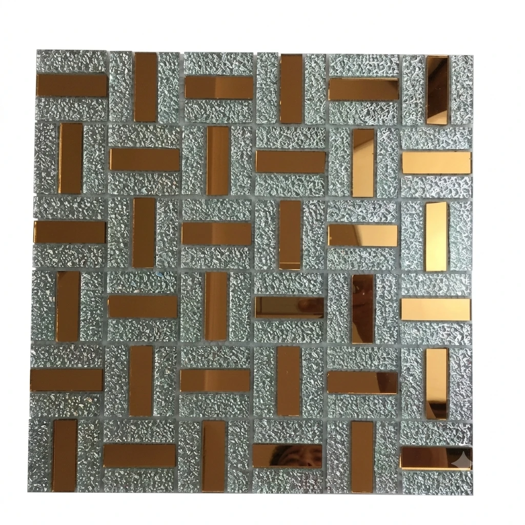 Silver Gold 30x30cm self-adhesive glass mosaic tile