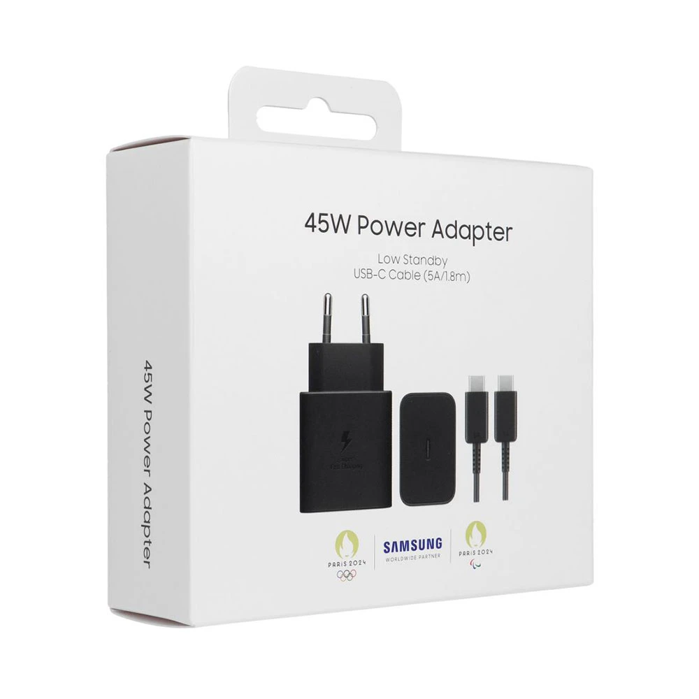 Samsung 45W Wall Charger Power Adapter with Cable Included, Black